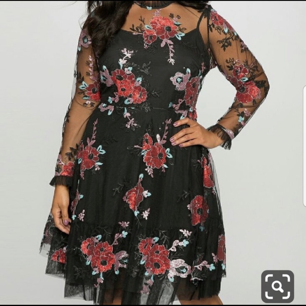 Eloquii black sequin overlay dress